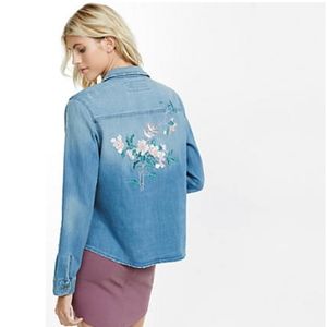 FLORAL EMBROIDERED DENIM JACKET